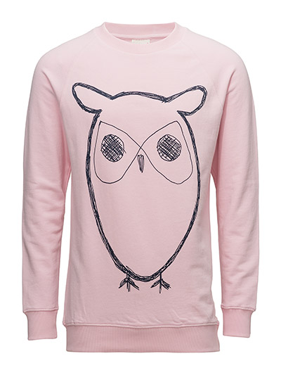 Knowledge Cotton Apparel Orchid Pink Sweat Shirt With Owl Print - GOTS